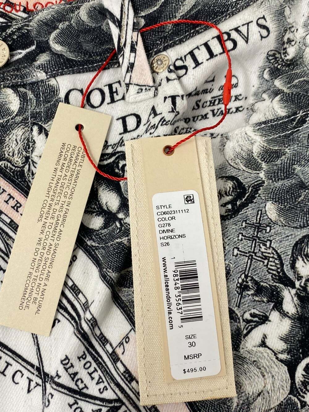 Alice + Olivia Chic Divine Horizons Jeans 30 NWT $495 - Picture 7 of 13